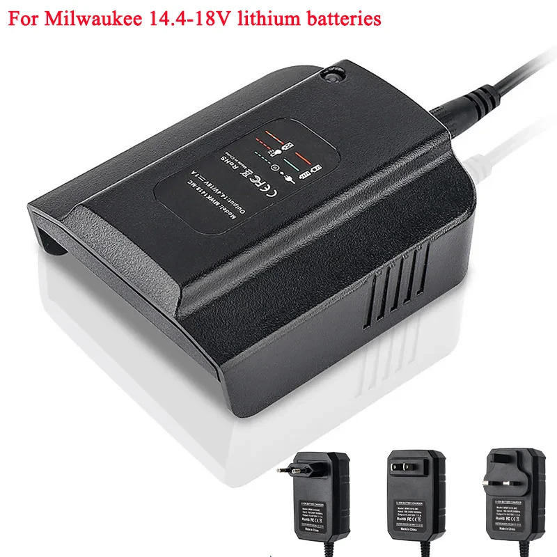 

Portable Lithium Battery Replacement Charger Lithium Battery Charger Adapter Compatible with For Milwaukee 14.4-18V Batteries