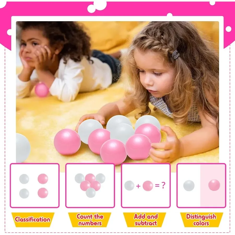 100Pcs Ball Pit Balls for Baby and Toddler Phthalate Free Crush Proof Plastic - Multicolored Pit Balls in Reusable Play Toys for
