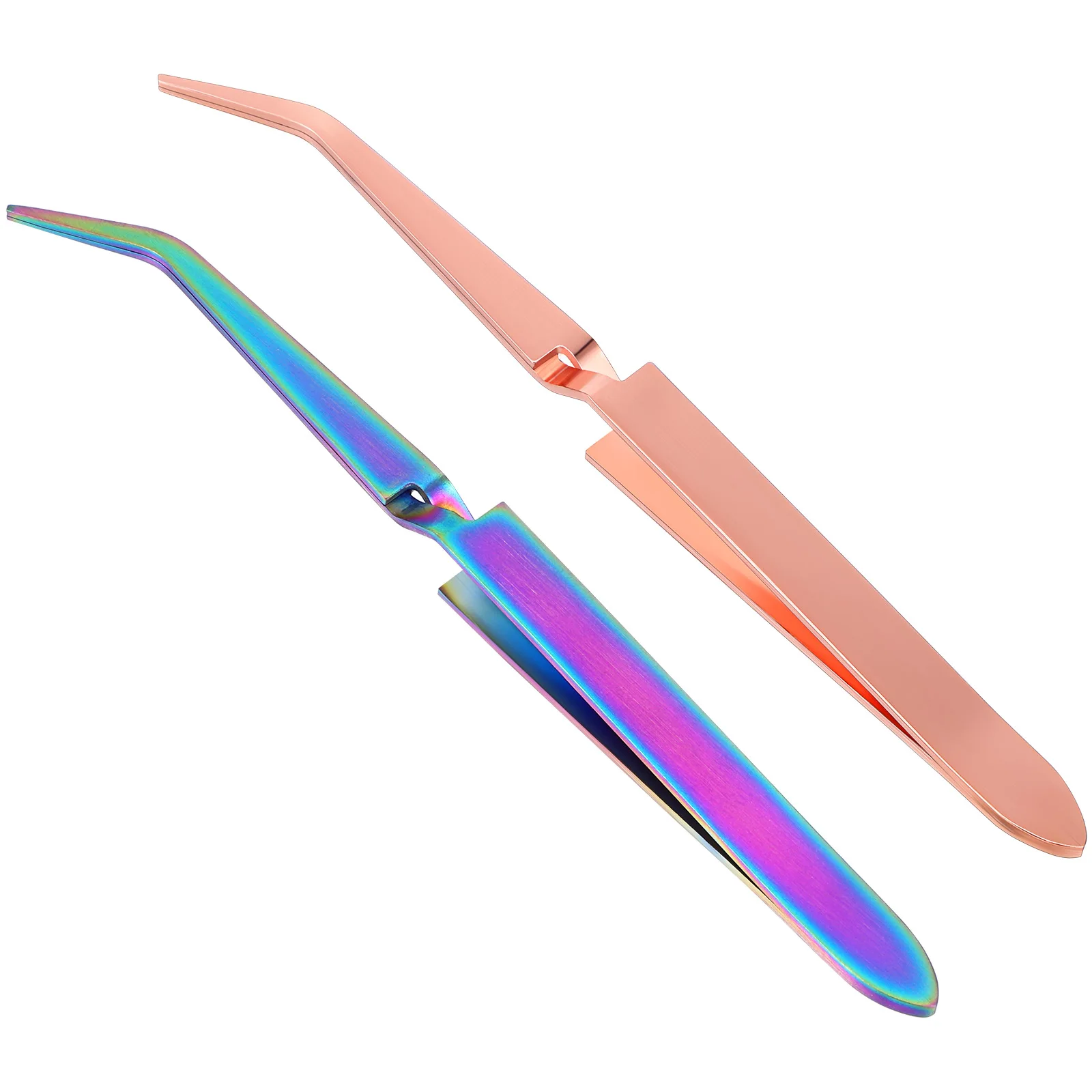 

2Pcs Stainless Steel Nail Shaping Tweezers Angled Tips for Manicure and Craft Precision Tools Multiuse Nail Art Design Tool Kit