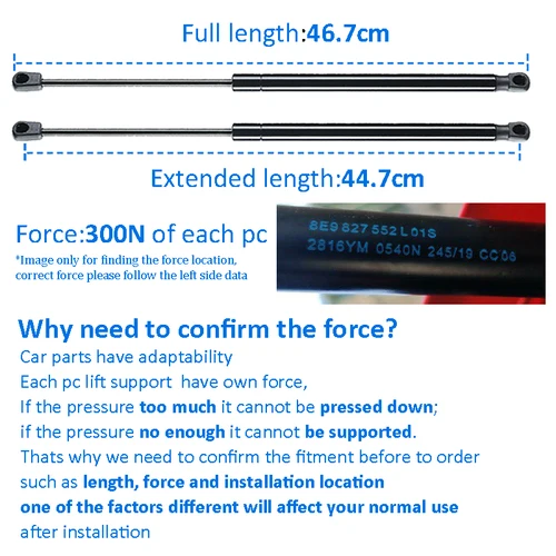Imagen 2 del producto Soporte de elevación del capó delantero, amortiguadores de resorte de Gas para Hyundai Santa Fe 2007 2008 2009 2010 2011 2012