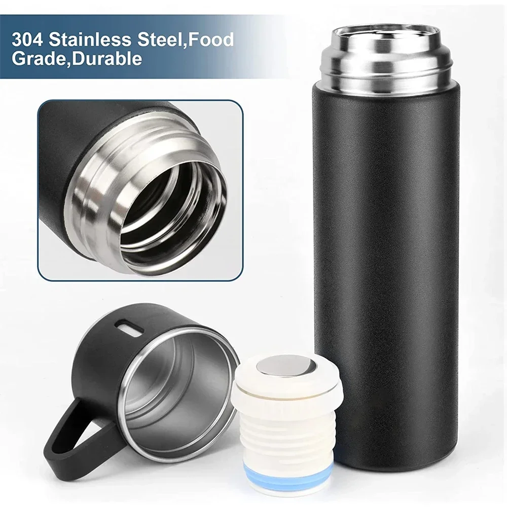 Vacuum Insulated Bottle with Cup for Coffee Hot Drinks Cold Drinks Stainles Steel Thermos Coffee Travle Mug Leakproof Drinkware