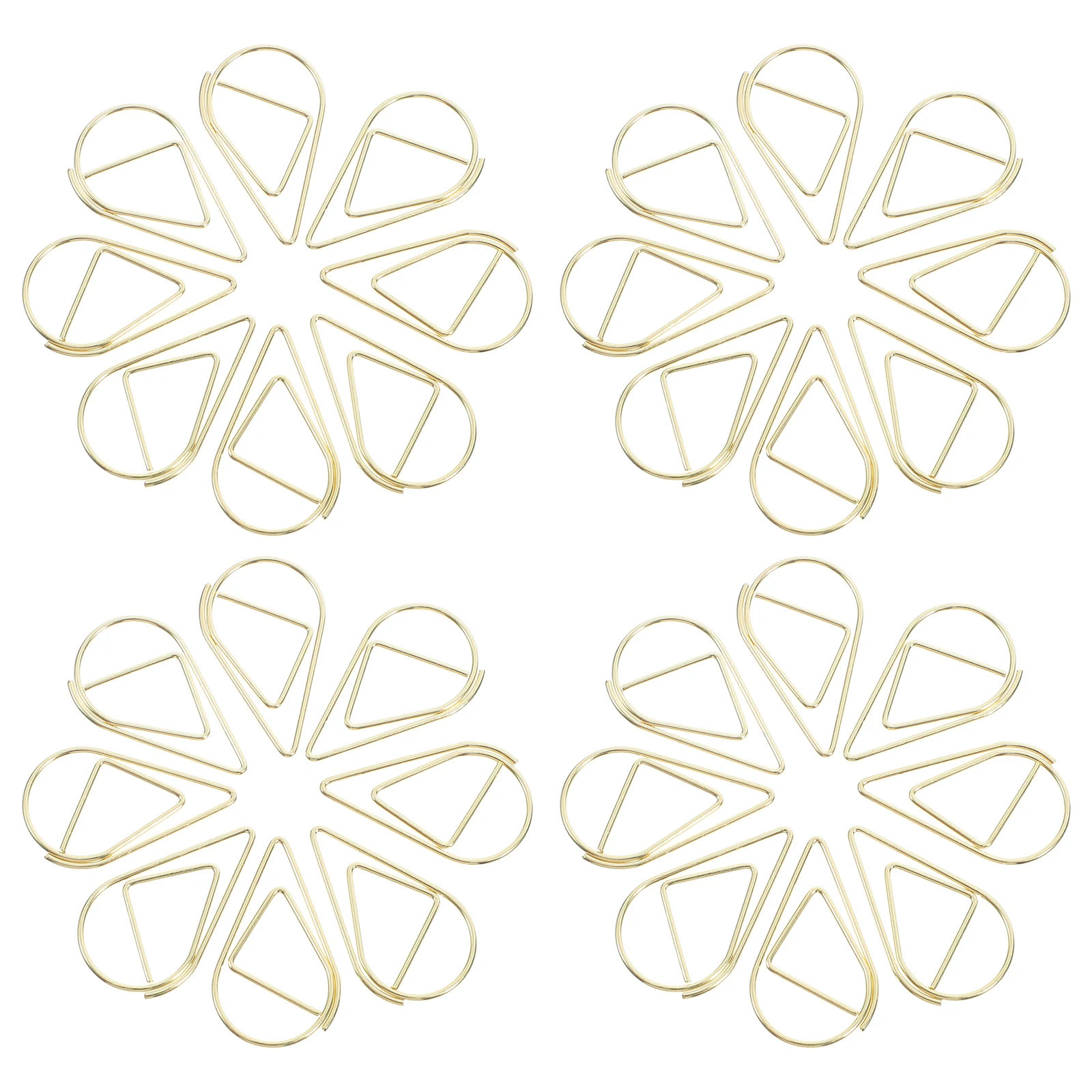 

100pcs Water Creative Metal File Clips Multiuse Office Supplies Document Clip School Stationery Drop Shaped