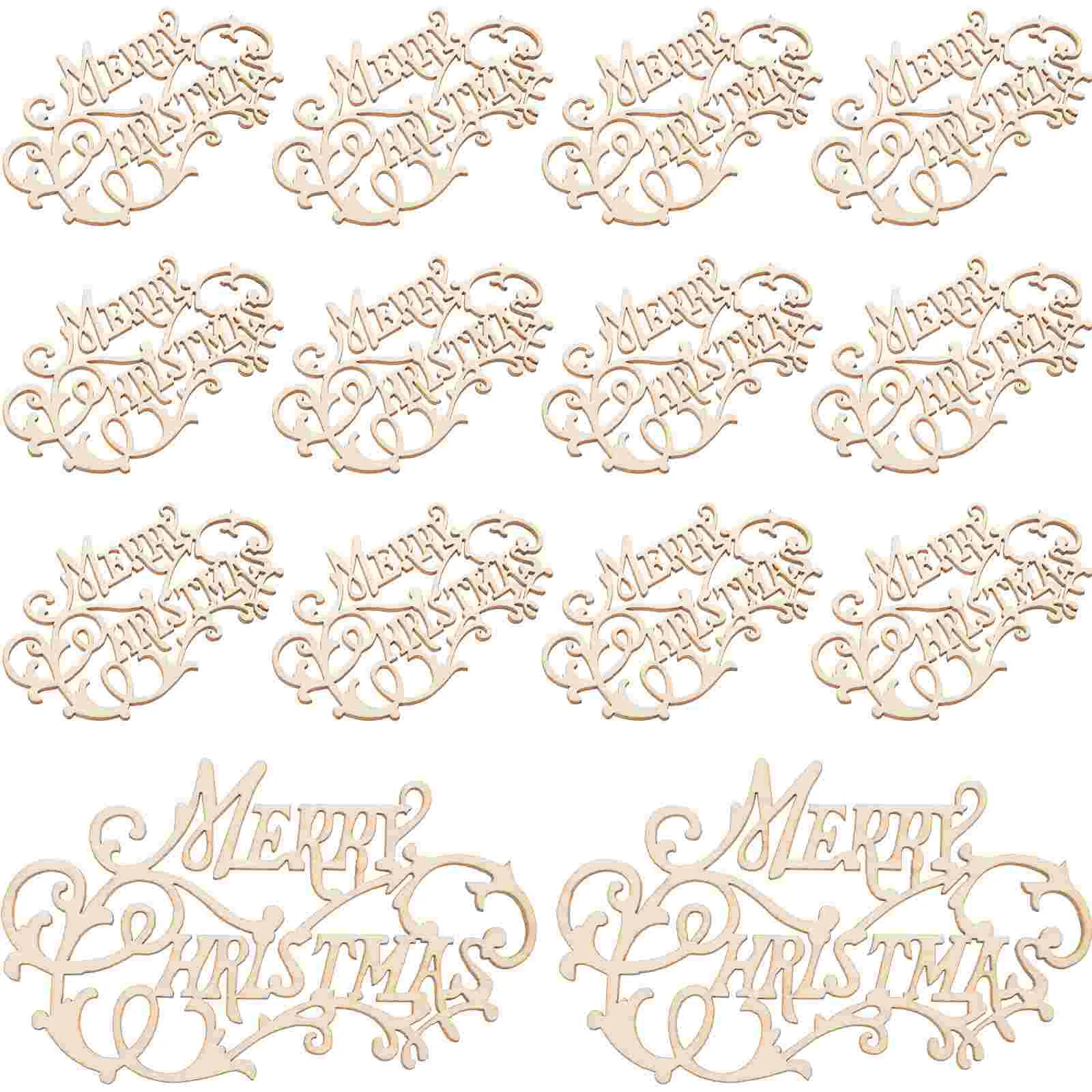 

20 Pcs Coaster Wood Chip Ornaments Blank Christmas Decorations Wooden Graffiti Chips