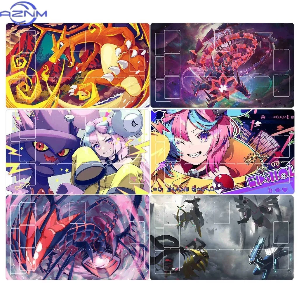 Ptcg Trainer Iono Card Battle Table Mat Charizard Single Player Board Game Card Battle Mat Anime Cards Gift Toys