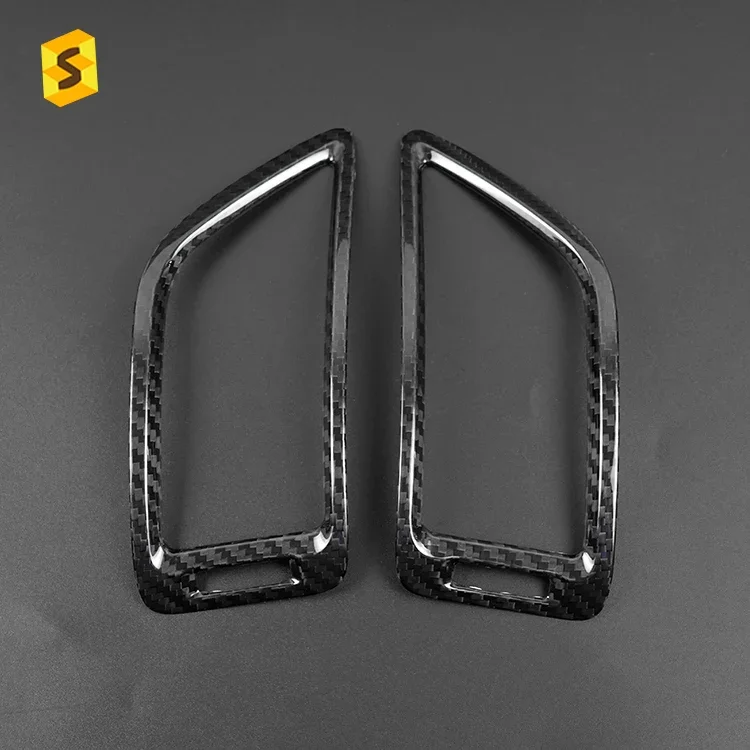 

For Infiniti Q50 2014-2022 Q60 2017-2022 2Pcs Carbon Fiber Side Air Vent Trim – Dashboard AC Outlet Cover Accessories