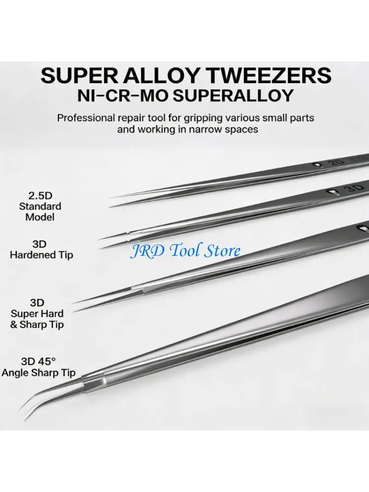 A2UD No Nonrust Steel 3D Tweezers Component Tweezers Produced for High Accuracy Work on Sensitive Devices