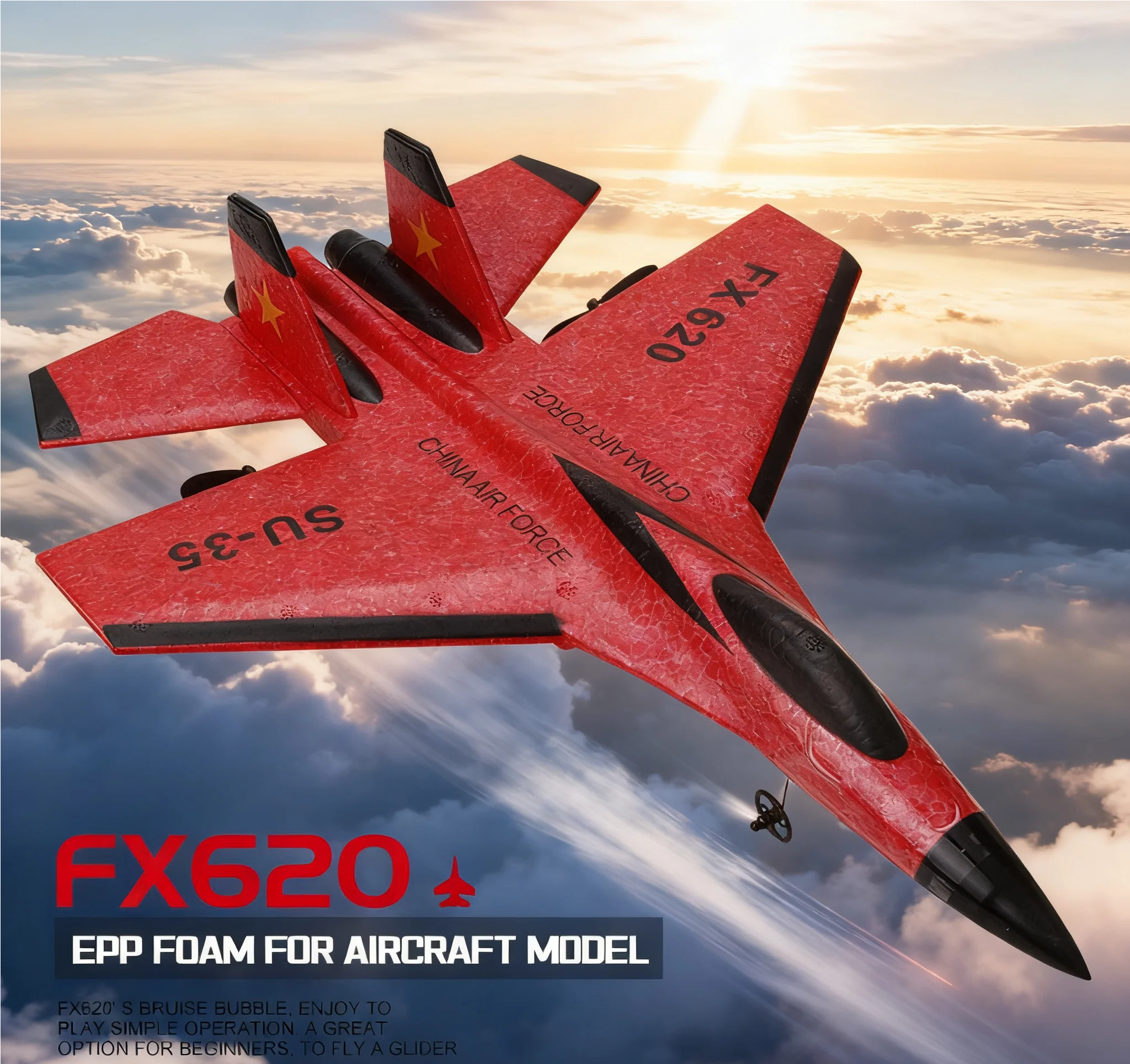 SU35 طائرة مزودة بجهاز للتحكم عن بُعد 2.4G التحكم عن بعد FX620 FX820 طائرة شراعية مع أضواء LED رغوة نموذج طائرة لعبة للأطفال هدايا