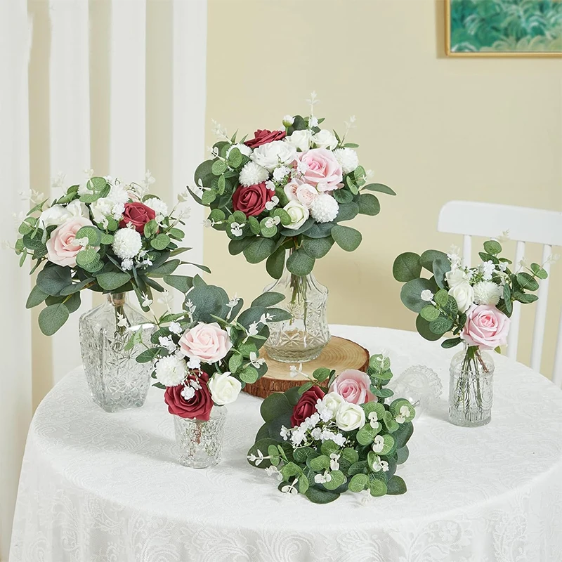 5/10/20 Stücke Künstliche Eukalyptusblatt Stiele Grünpflanzen Für Wohnzimmer Zuhause Raumdekoration Braut Hochzeit Dekor Blumensträuße – Detail 13