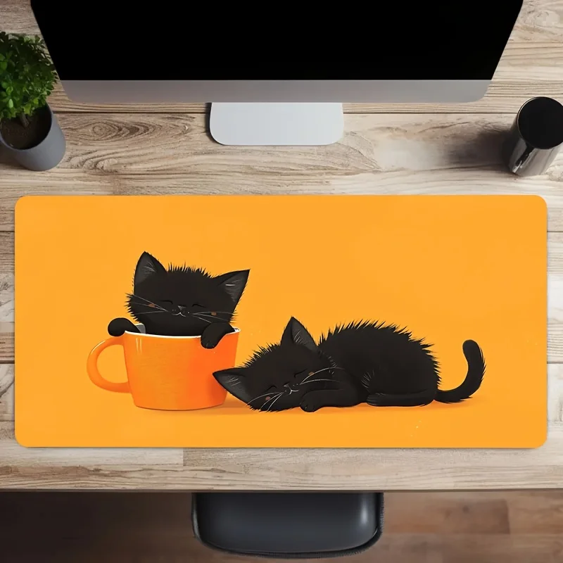 كارتون لطيف الرياح، نمط القط في الكوب، لوحة الماوس المنزلية، لوحة الماوس المكتبية، ملحقات الكمبيوتر لوحة المفاتيح لوحة المكتب للألعاب