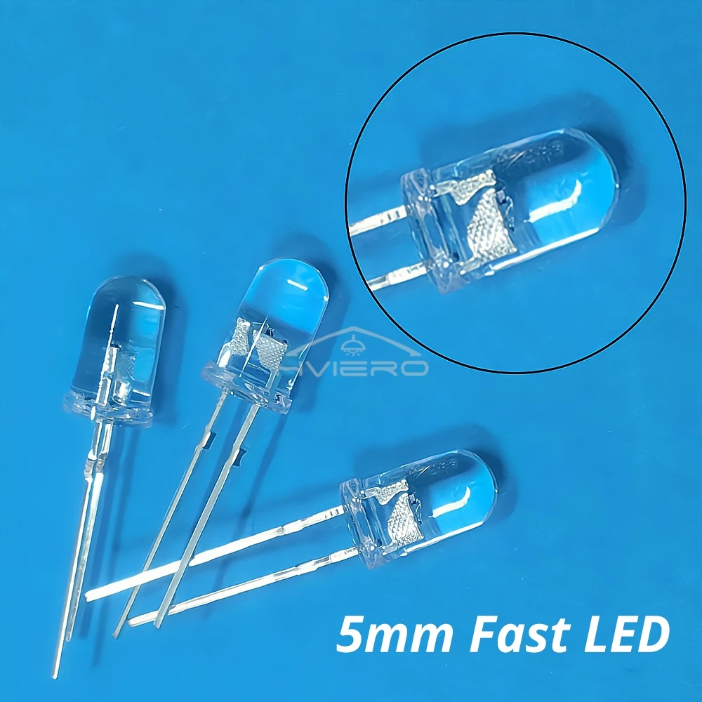 100 قطعة F5 5 مللي متر حبات ضوء مستديرة بطيئة RGB سريع فلاش ديود Led قوس قزح متعدد الألوان أحمر أخضر أزرق انبعاث المياه واضح مصباح