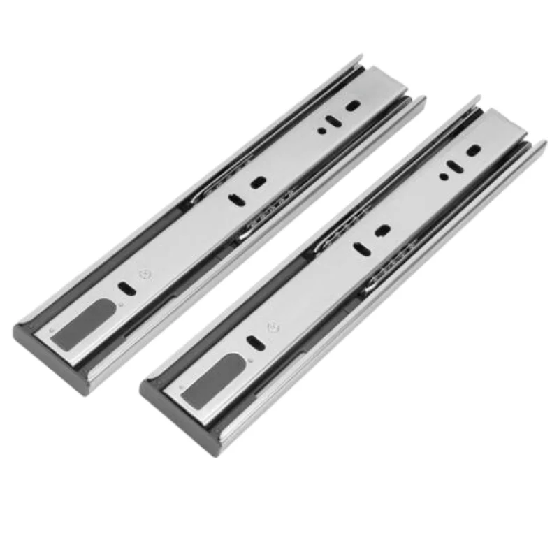 

2pcs/pair Drawer Slide, Three Rail Drawer, Damping Buffer Mute Slide Rail Home Bearing Keyboard Bottom Slideway
