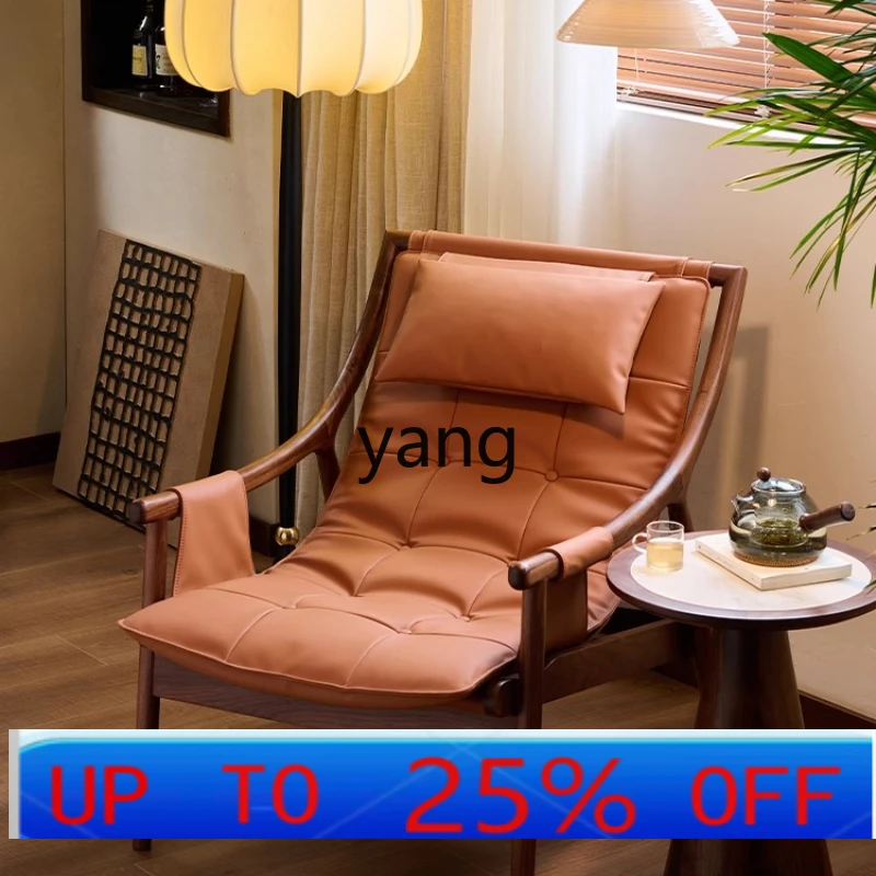 

LTT lazy sofa chair single solid wood recliner living room balcony sofa leisure chair
