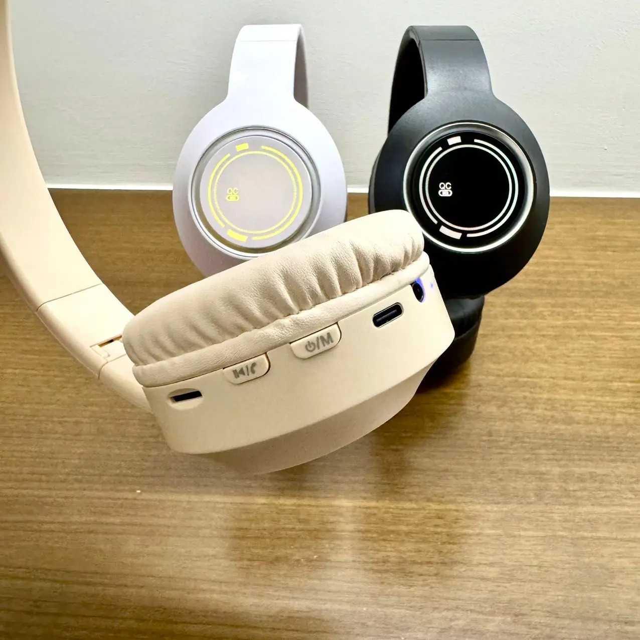 ZECAA nuevo ANC Bluetooth inalámbrico bajo auriculares 5,4 cabeza en auriculares sonido HiFi auriculares con cancelación de ruido Led juego auriculares