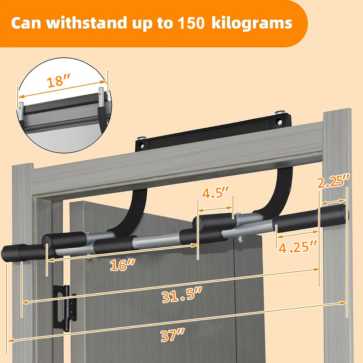 Pull Up Bars, Wall Mounted Door Horizontal Bar Chin Up Bar, Multi Gyms for Home, Strength Training Fitness Equipment