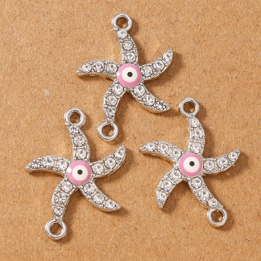

10pcs Rhinestones Starfish Charms Pendants DIY Necklace Earrings Bracelet Jewelry Making Accessories Supplies