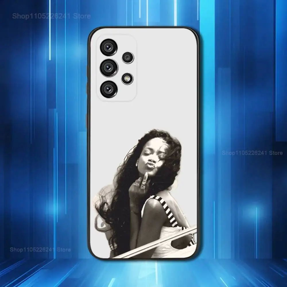 Singer R-RIHANNA-ES Cool For Samsung Galaxy A53,31,52,72,41,22,73,32,71,Note,J7,8,9,5G Soft Black Silicone Phone Case