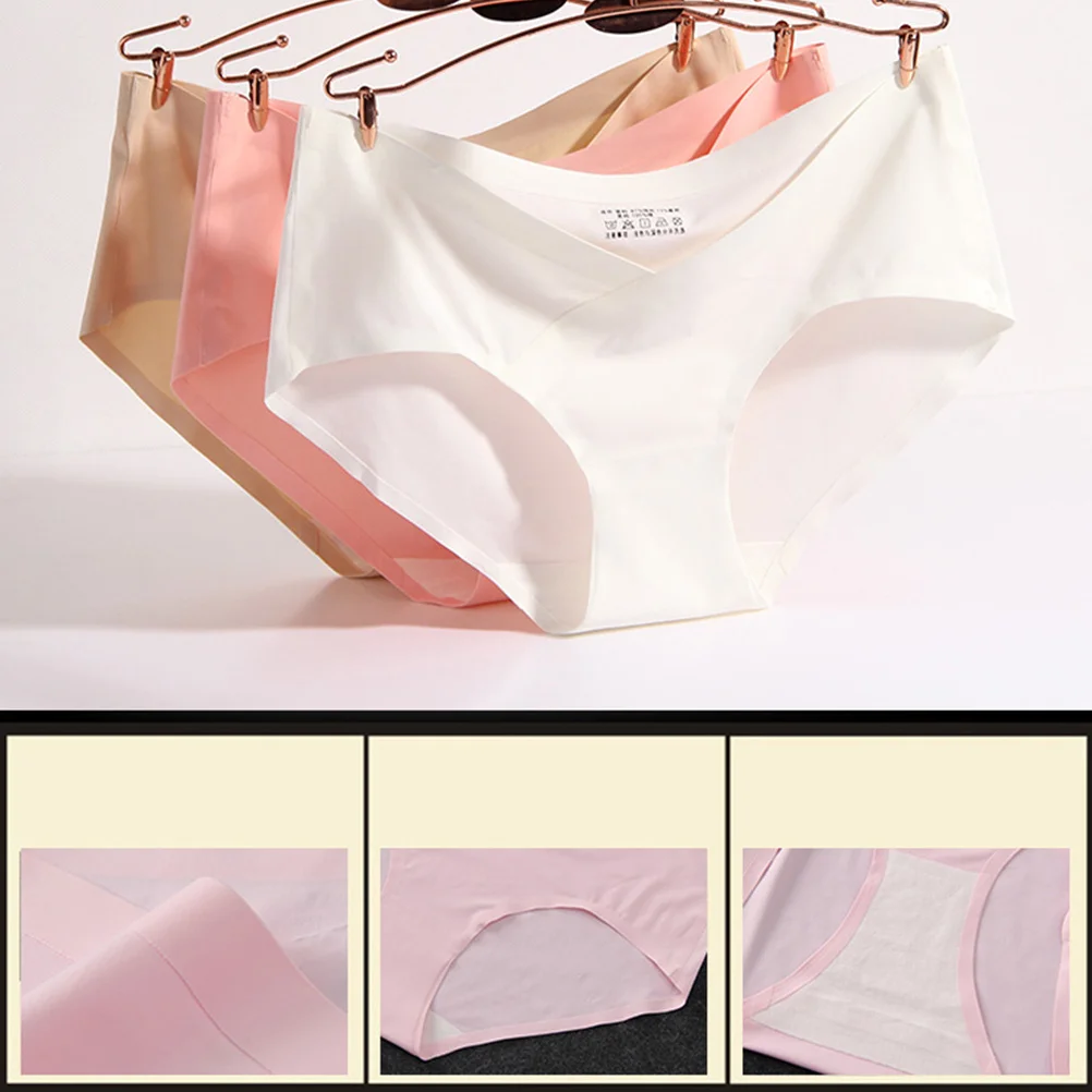 Seamless Ice Silk Low Waist Pregnancy Briefs for Pregnant Women Size Xxl Comfortable Stretchy Maternity Underwear