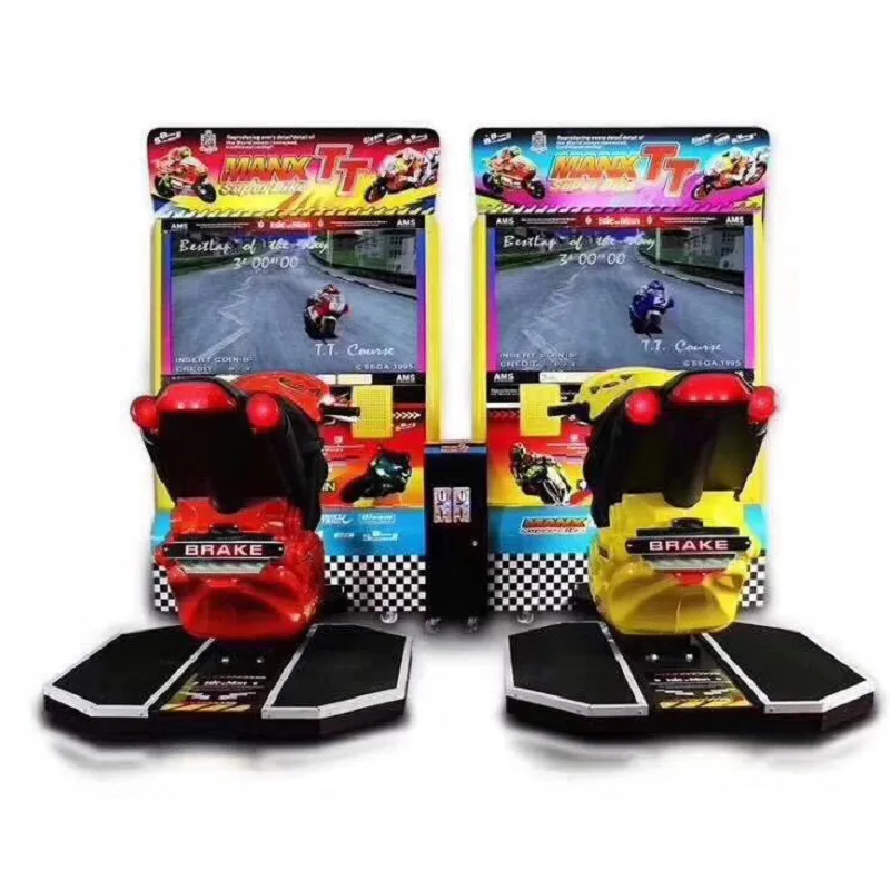 Coin Operated Driving Simulator, Cool Moto Racing Game Machine, 2 Player Arcade Cabinet, Motorcycle Racing Simulator
