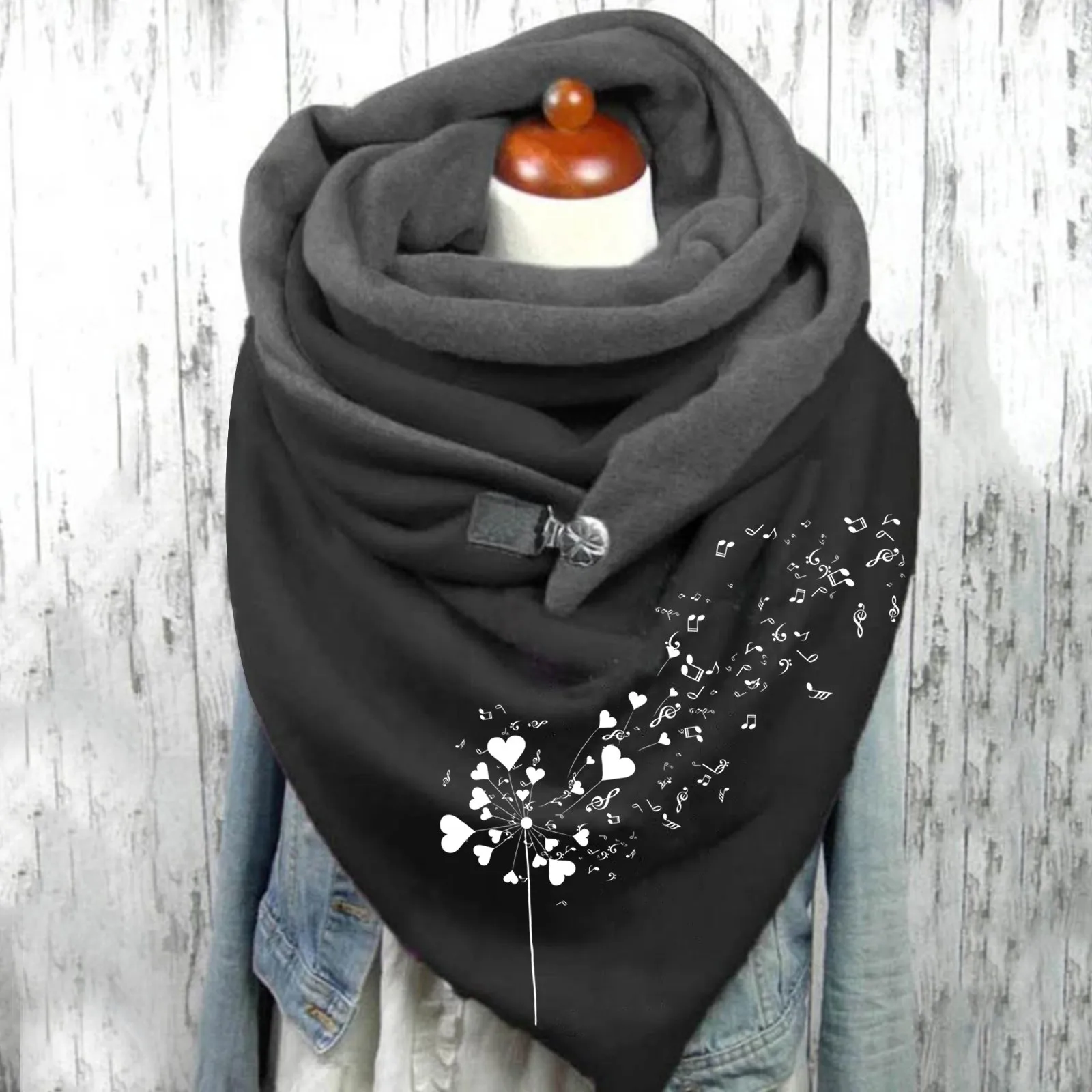 Square Scarves With Button Clasp Women Boho Print Scarf Shawls Wraps Neck Warmer Blanket Wraps Scarves Echarpe Foulard Neck Wrap