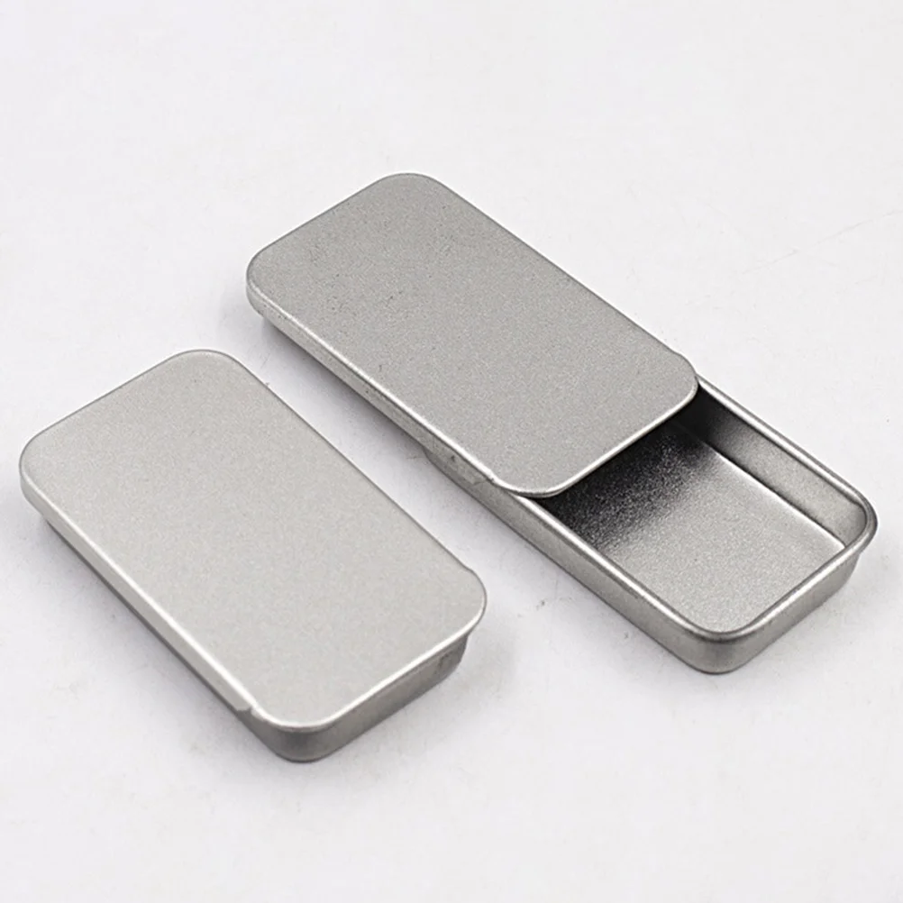 Empty Slide Top Tin Tinplate Push-pull Box Small Containers Sliding Boxes Organizer