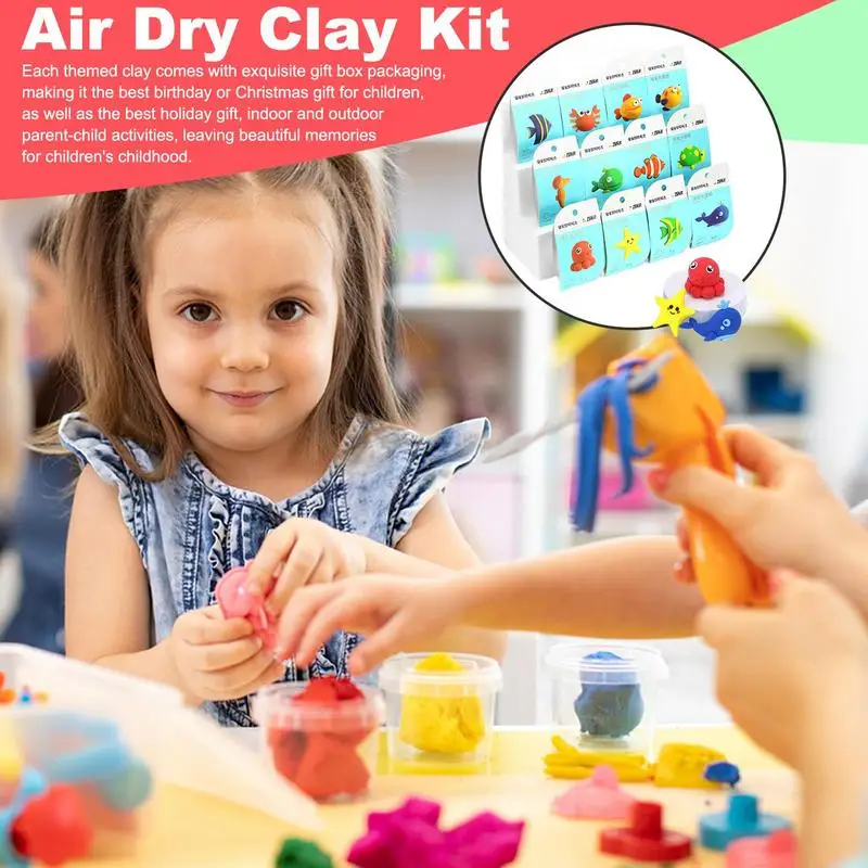 Modeling Clay Air Dry Kids Art Clay Crafts Art Activity Craft Project With Sculpting Tools For Boys & Girls Age 3-12 Year Old