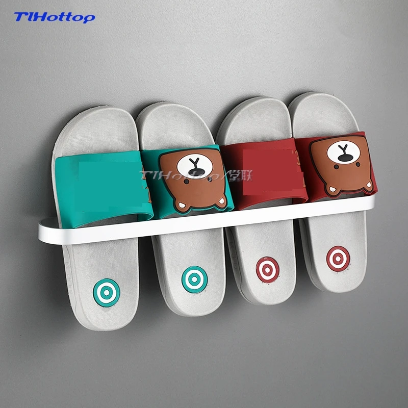 Perforation-free Space Aluminum Slipper Rack Bathroom Towel Rack Storage Rack Sandals Drain Storage Rack 61cm