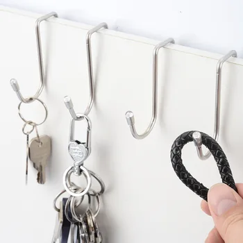 Roestvrij Staal Over Deur Dubbele Haken Voor Handdoek Multifunctionele Kast Opknoping Hanger Voor Badkamers Keukenkast Kledingkast
