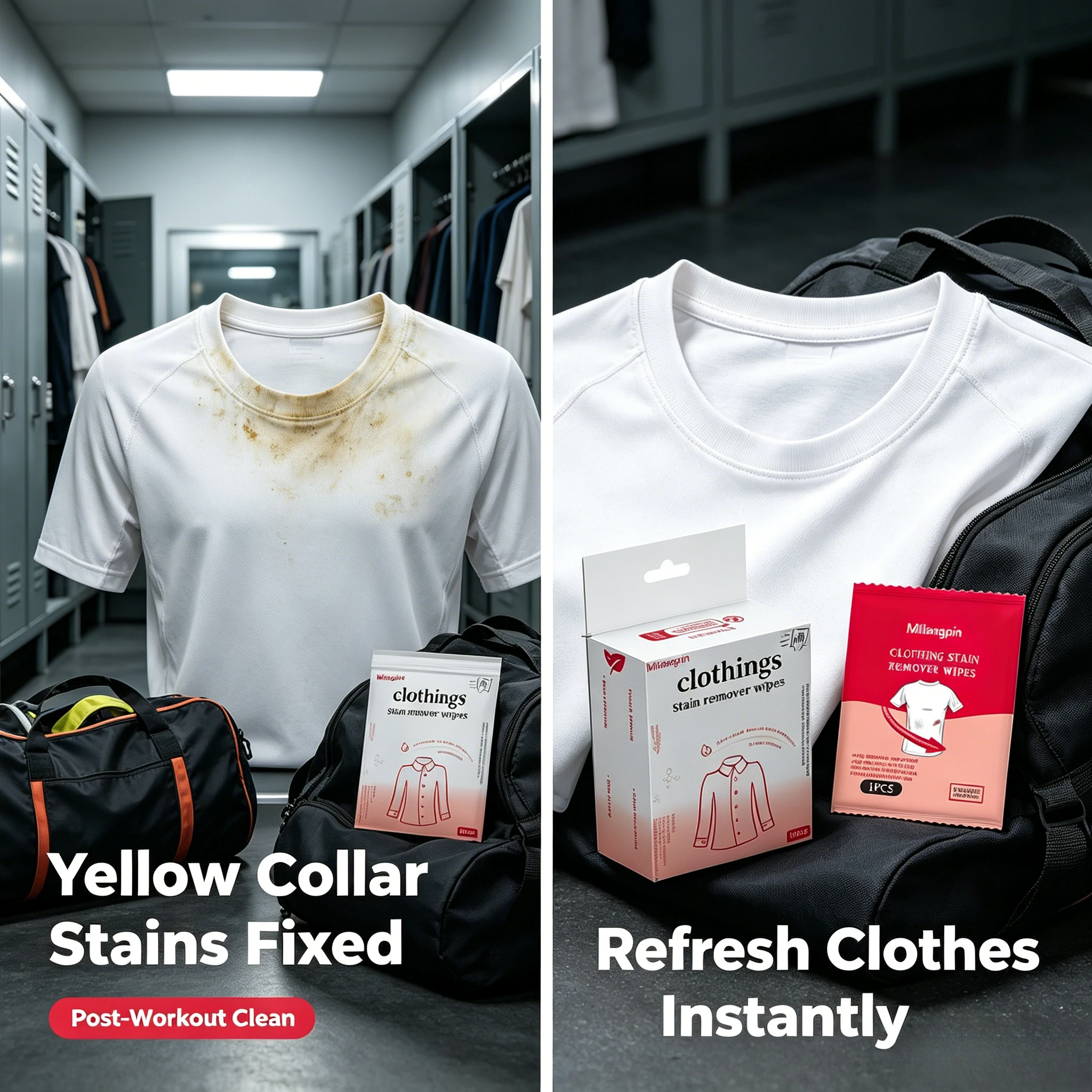 Clothing cleaning wipes, convenient to carry and use/store for outdoor travel; individually wrapped for easy carrying andstorage