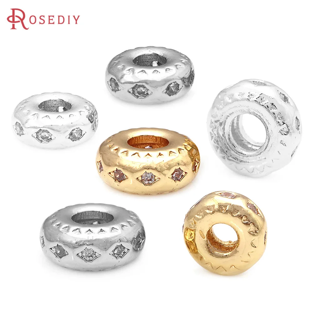 5.5MM 7.5MM Brass Zircon Wheel Spacer Beads Bracelets Beads High Quality Diy Jewelry Accessories Making Rosediy official-website