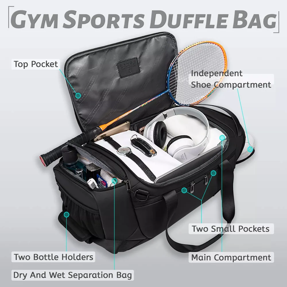 BANGE-bolsas De deporte para hombre, bolsa De gimnasio para entrenamiento De Fitness, bolsa De deporte impermeable al aire libre, bolsa De