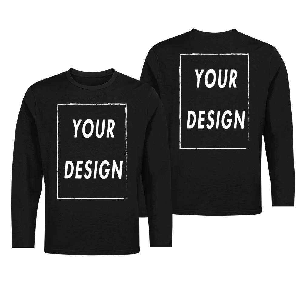 Custom Long Sleeve Shirt EU Size 100% Cotton Make Your Design Logo Text High Quality Gifts Tops