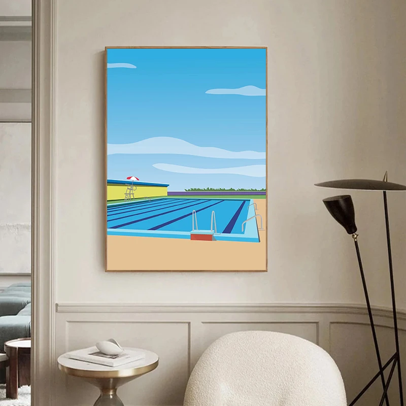 الحد الأدنى ملعب الرياضة المشارك كرة القدم التنس كرة السلة يطبع حائط لوح رسم الفن صور غرفة المنزل ديكور رياضي حديث