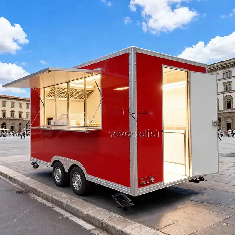 

Настраиваемый винтажный фудтрак-прицеп для перевозки лошадей, полностью оборудованный, для уличной торговли едой на открытом воздухе