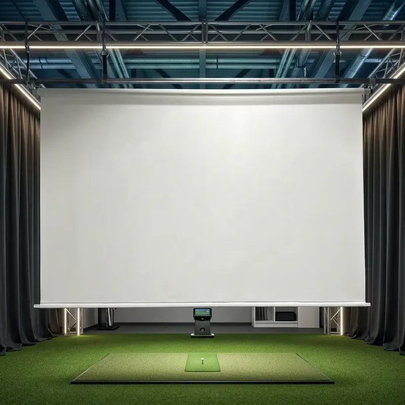 Electric Indoor Retractable Golf Impact Screen Motorized Roll Down 300x500 4:3 Projector Screen