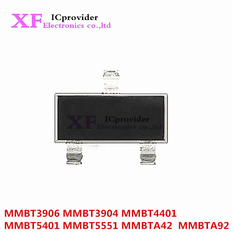 100PCS MMBT3906 MMBT3904 MMBT4401 MMBT5401 MMBT5551 MMBTA42 MMBTA92 SOT-23 Transistor new IC