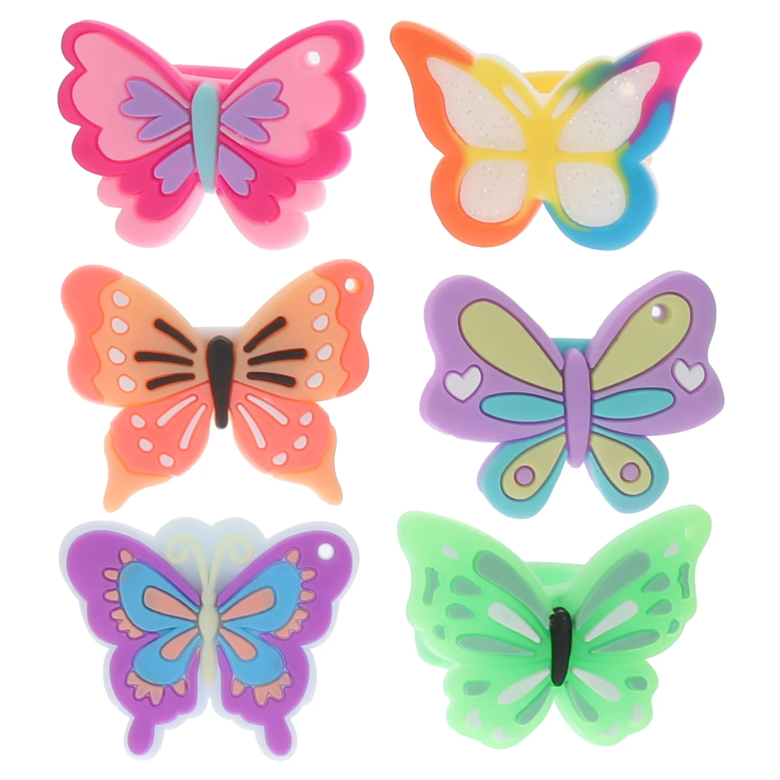 

12 Pcs Butterfly Ring Girls Toys Decorative Rings Finger Classroom Prizes Pvc Kids Child Toddler Decors Cartoon