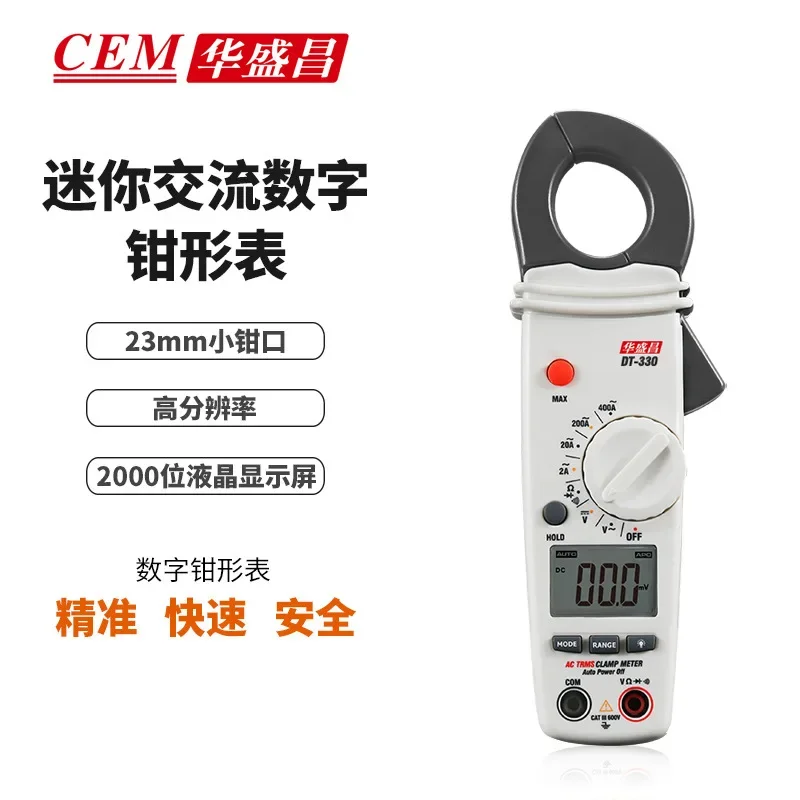 جديد CEM DT-330 الرقمية المشبك متر التيار المتناوب/تيار مستمر الجهد المقاومة درجة الحرارة ماس كهربائى ديود اختبار DT-330