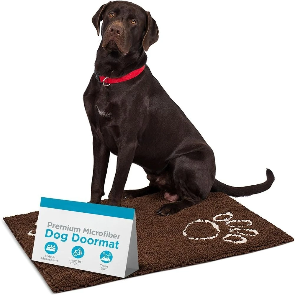 

Впитывающий коврик для собак - нескользящий, мягкий и прочный, 35x25 дюймов, коричневый