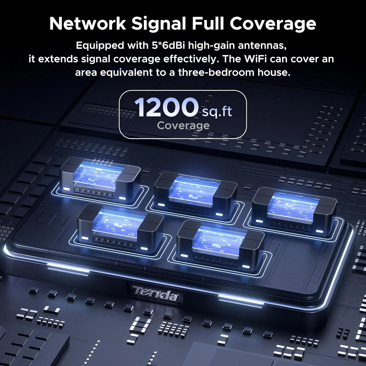 Tenda WiFi 6 Router, AX3000 Dual Band Gigabit Wireless Router for Home, 4 Gigabit Ports, Easy Setup, VPN Support, Parental Contr