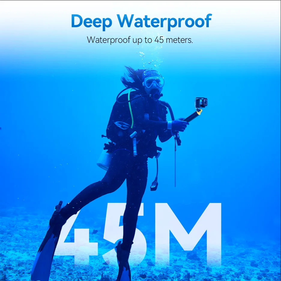 TELESIN 45M Waterproof Case for Insta 360 Ace pro 2/Ace pro Underwater Diving Housing Cover Protective Accessory for Action Came