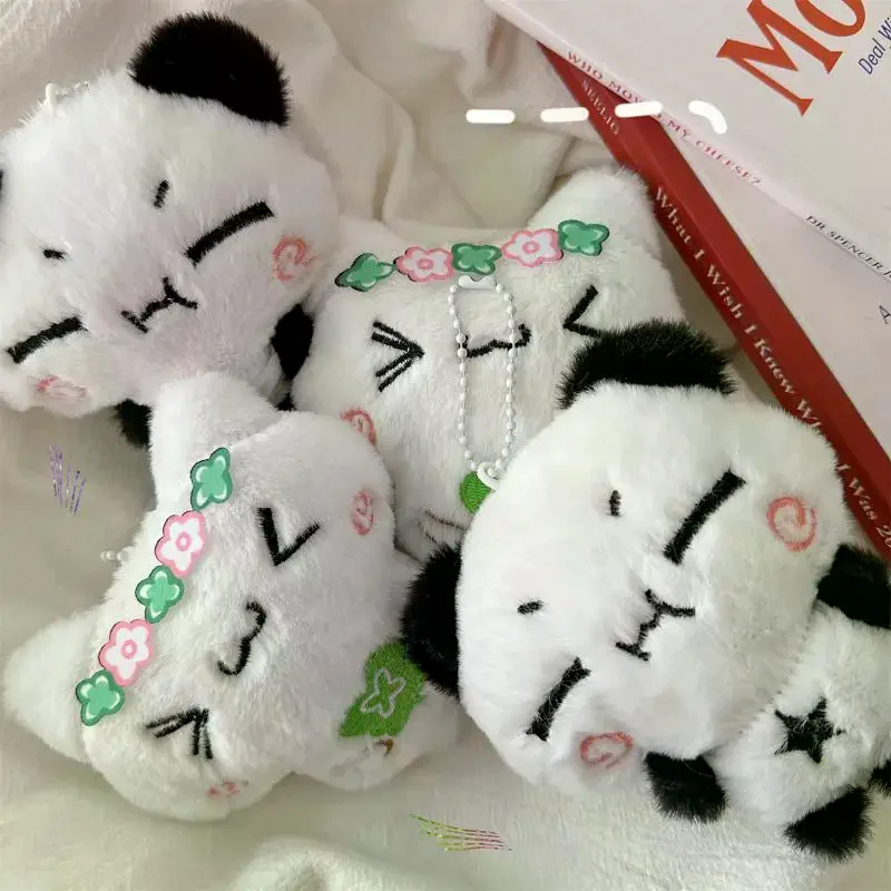 Cartoon Animal Rabbit Panda Plush Pendant Keychain Kawaii Fashion Key Ring For Women Girls Cute Backpack Pendant Accessories