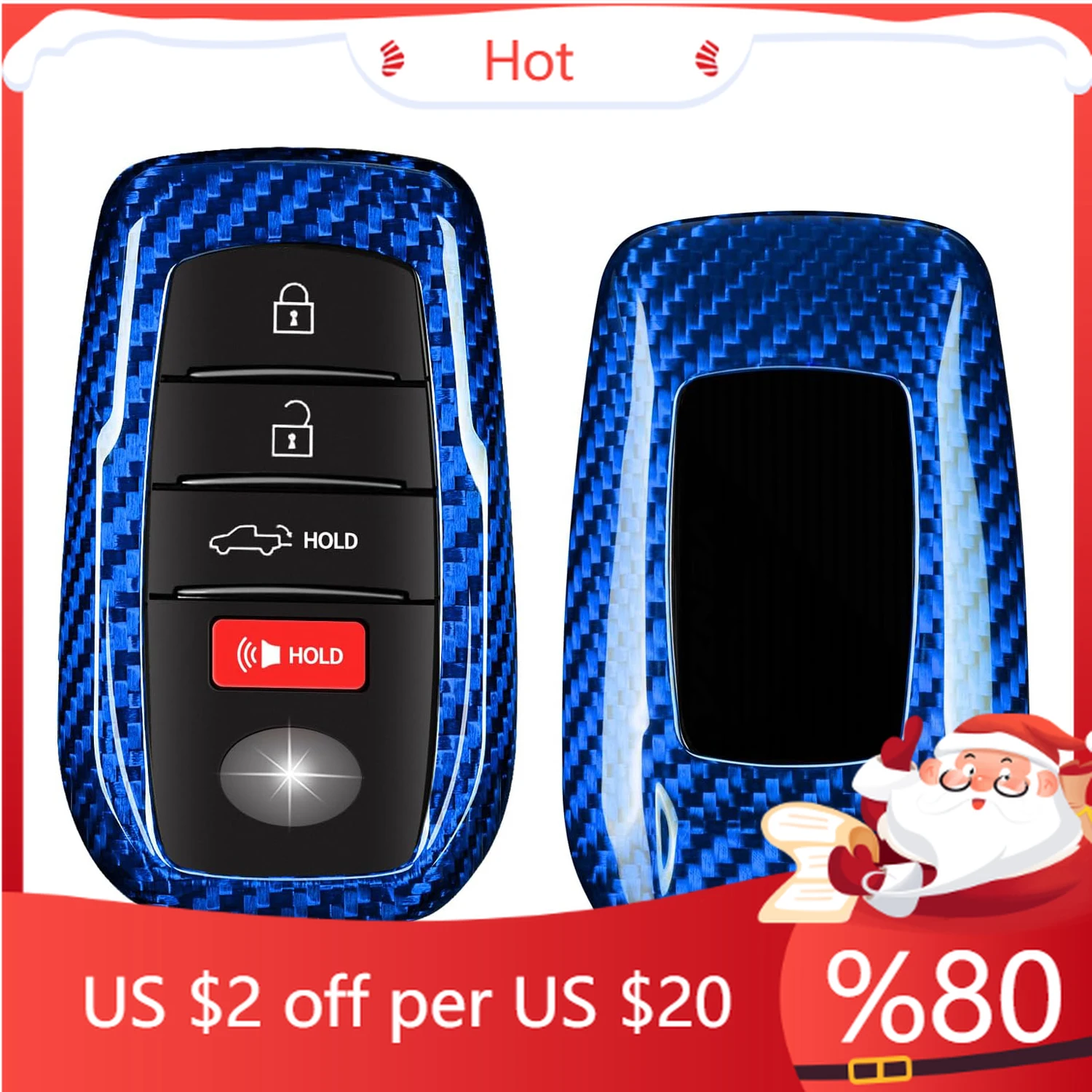 

Hot Key Fob Cover for Toyota Camry 2025 Carbon Fiber Key Case for Venza 2021-2024 RAV4 Prime Corolla Cross Lan Interior Stickers