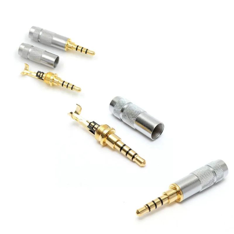 4 Pole 3.5mm Stereo Headphone Male Plug Jack Audio Solders Connector New Wholesale