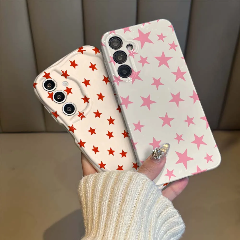 

Red Star Pattern Cloth For Samsung Galaxy A21s A23 A24 A25 A31 A 32 33 34 35 36 51 53 54 55 56 73 Wave Oil Film Phone Case