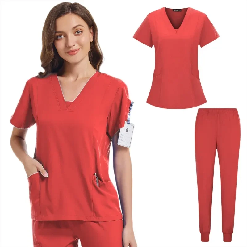 Large-size Elastic Quick-drying Medical Work Clothes Pet Hospital Short-sleeved Pants Set Casual and Comfortable Two-piece Set