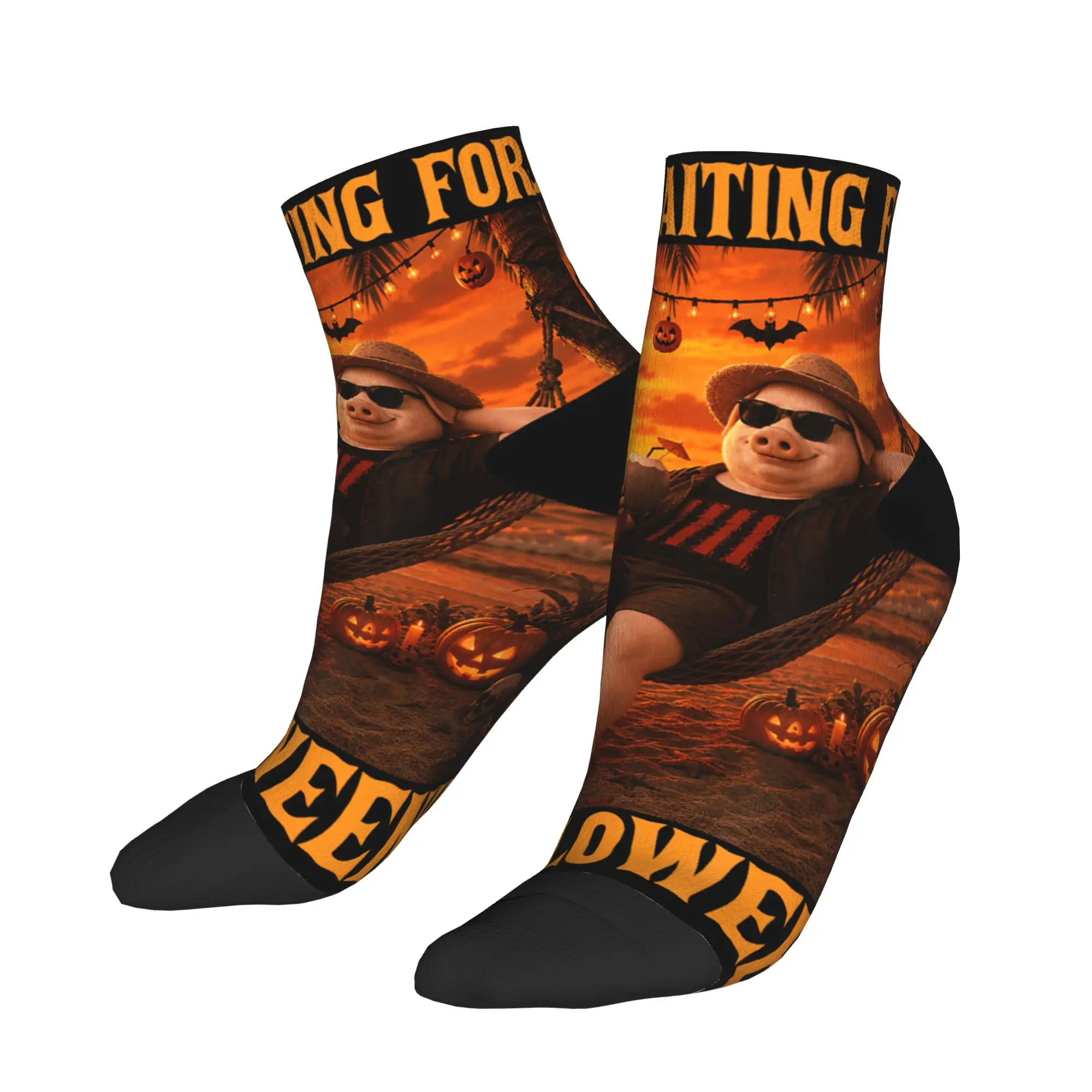 Sunset Beach John Pork Chill Waiting for Halloween Socks Summer Ankle Socks Men Quality Socks Graphic Skateboard Anti Skid Socks