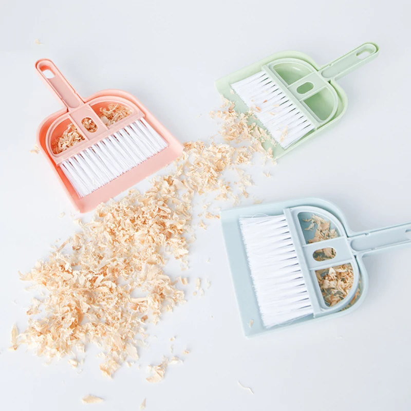 Acessórios para Sanitário de Porquinho-da-Índia, Pá para Gatos e Hamsters, Conjunto de Vassoura Pequena, Ferramentas Profissionais de Limpeza para Animais de Estimação, Pá para Coleta de Dejetos de Coelhos