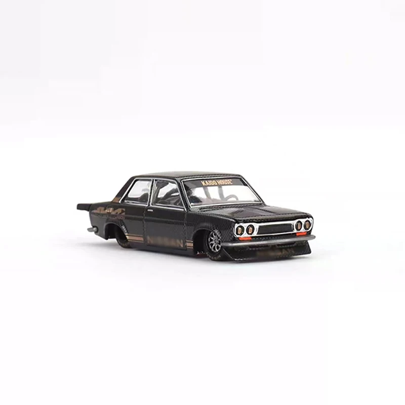 Kaido House + MINIGT 1:64 Toy Model Car Datsun 510 Pro Street Alloy Open Hood Vehicle #KHMG110 Full Carbon