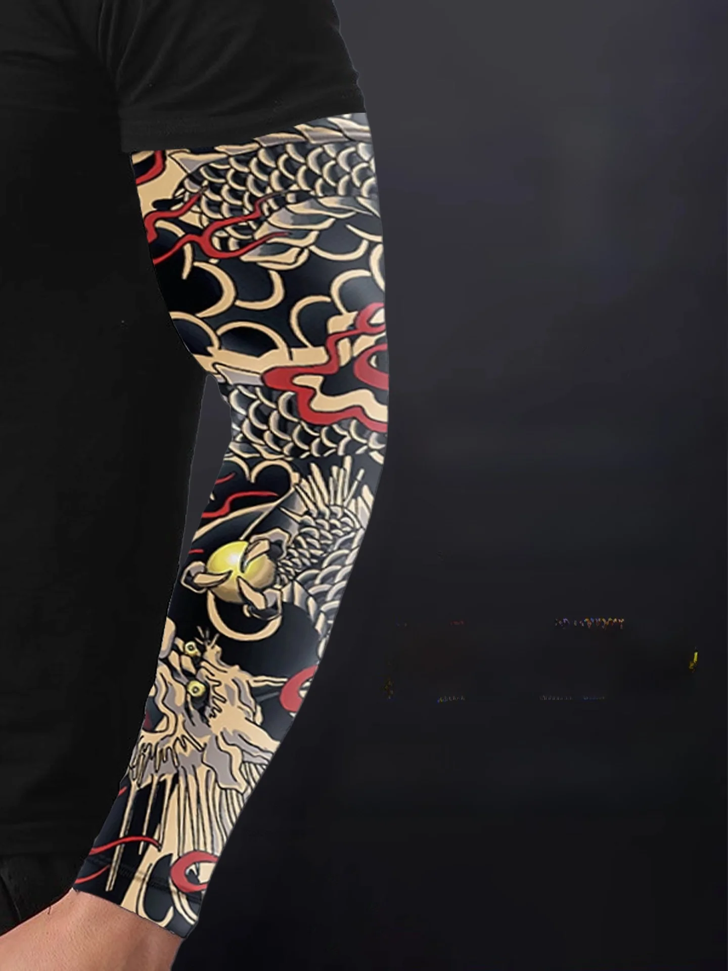 New 2025 Men's Ice Sve Tattoo Arm Cover Sun Protection Summer Riding Driving Arm Guard ade Ice Silk Sve Cover