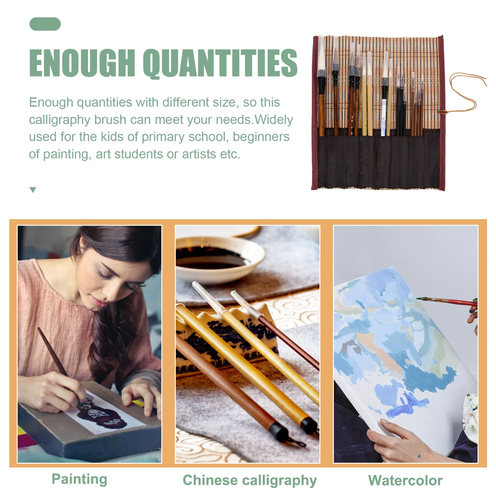 

15 Pcs Chinese Painting Brush Set Writing Drawing Ink Oriental Write Calligraphy Pens Charming